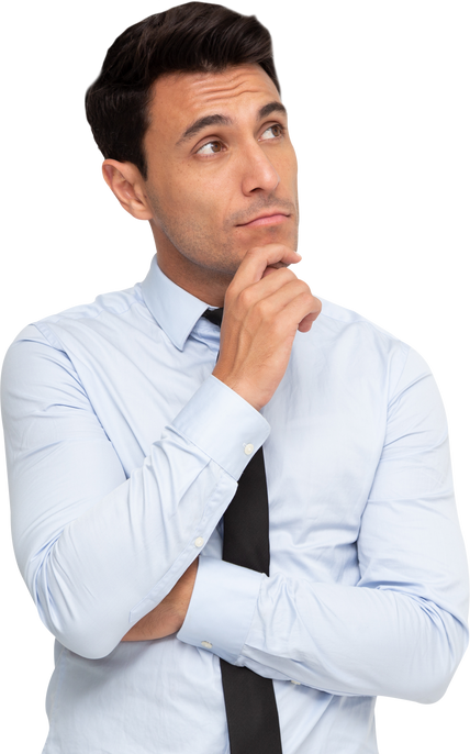 Pensive Businessman Cutout